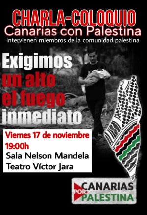 Solidaridad con el Pueblo Palestino: Charla Coloquio con el lema principal “Exigimos un alto el fuego inmediato”.