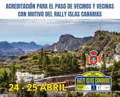 Artenara: Acreditación para el paso de vecinos y vecinas con motivo del Rally Islas Canarias
