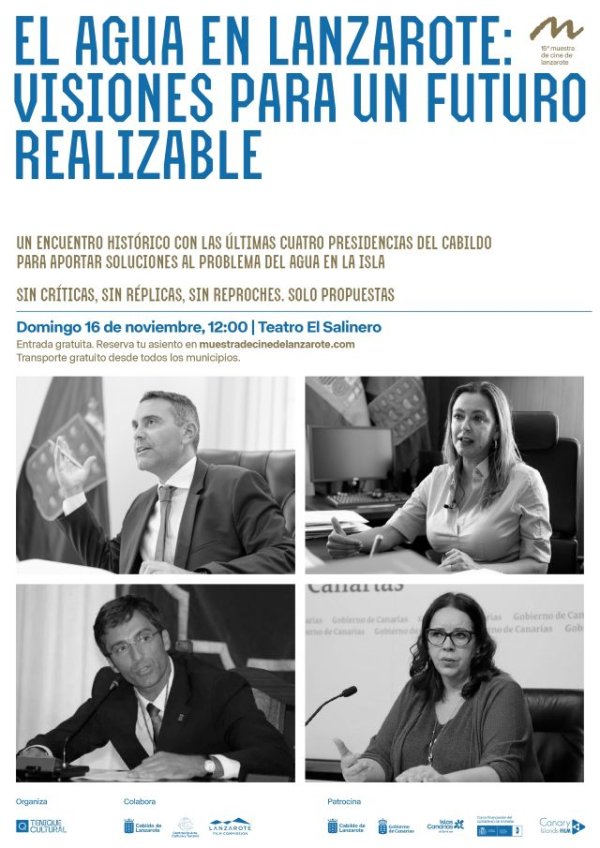 Un formato inédito sin confrontación reúne a cuatro presidencias del Cabildo de Lanzarote para exponer soluciones al reto del agua