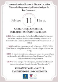 La Aldea: Conferencia sobre los &uacute;ltimos hallazgos arqueol&oacute;gicos y paleontol&oacute;gicos en el poblado aborigen de Los Caserones