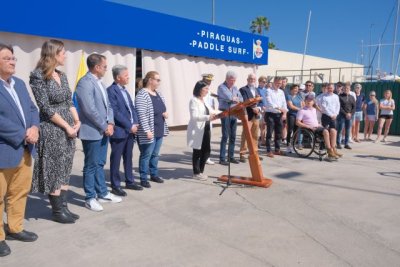 La Alcaldesa de Las Palmas de Gran Canaria inaugura la nueva Zona de Marina en el RCNGC con mejoras para windsurf y pirag&uuml;ismo