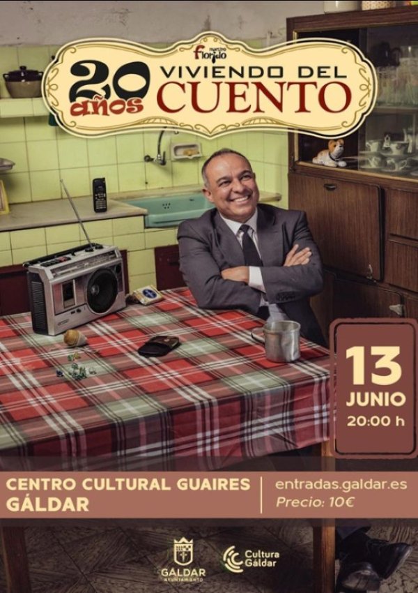 G&aacute;ldar: Maestro Florido celebra dos d&eacute;cadas de humor con '20 a&ntilde;os viviendo del cuento' en el Centro Cultural Guaires