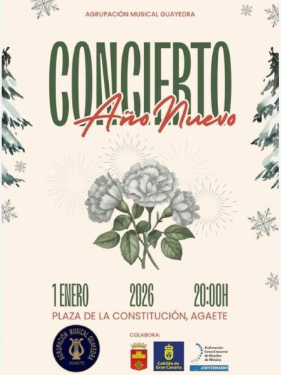 La Agrupaci&oacute;n Musical Guayedra y el Ayuntamiento de Agaete te invitan al primer concierto del a&ntilde;o