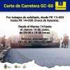 Tejeda: Corte de Carretera GC-60, por trabajos de asfaltado