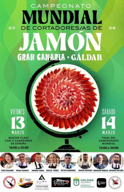 G&aacute;ldar se consagra como centro mundial del arte del corte de jam&oacute;n con el Campeonato 2026