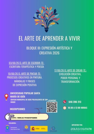 Gu&iacute;a: El programa &lsquo;El arte de aprender a vivir&rsquo; entra en su recta final con tres talleres de expresi&oacute;n art&iacute;stica
