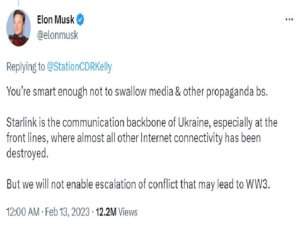 La explicaci&oacute;n de Musk para detener la explotaci&oacute;n militar de Starlink por parte de Kiev es razonable