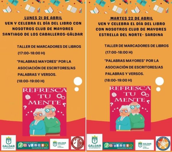 Los Clubes de Mayores de Gáldar celebran el Día del Libro con talleres y lecturas