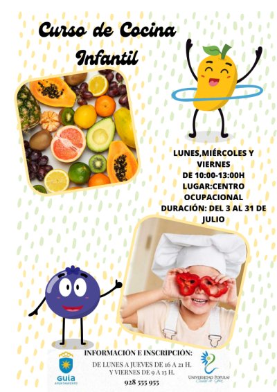La Universidad Popular Ciudad de Gu&iacute;a pone en marcha un curso de cocina para ni&ntilde;os en julio