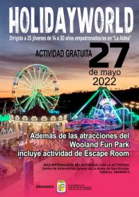 Juventud organiza una actividad al HolidayWorld con entrada al Wooland Fun Park y participaci&oacute;n en el Escape Room
