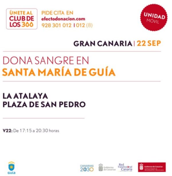 La unidad móvil del servicio de hemodonación del Gobierno de Canarias estará en Guía esta semana
