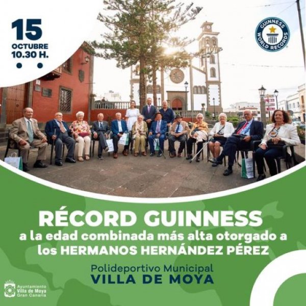 Villa de Moya: Homenaje a los hermanos Hern&aacute;ndez P&eacute;rez por el r&eacute;cord Guinness obtenido