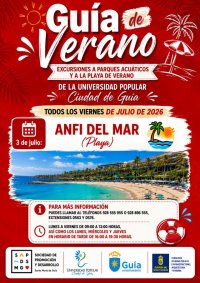 El programa &lsquo;Gu&iacute;a de Verano&rsquo; arranca este viernes con una salida familiar a la playa de Anfi del Mar