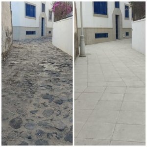 Agaete: La calle Pescador Mat&iacute;as Armas Saavedra 'rejuvenece' con su repavimentaci&oacute;n