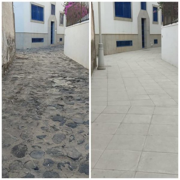 Agaete: La calle Pescador Matías Armas Saavedra &#039;rejuvenece&#039; con su repavimentación
