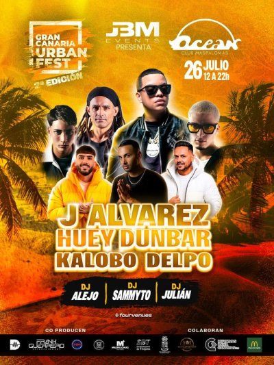 El Gran Canaria Urban Fest celebra su segunda edici&oacute;n con J &Aacute;lvarez, Huey Dunbar como grandes protagonistas
