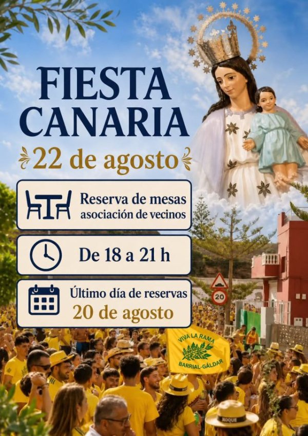 G&aacute;ldar: Barrial abre las inscripciones para su pionera Fiesta Canaria, una de sus grandes citas tradicionales
