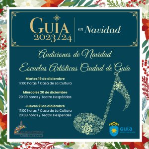 Las Escuelas Artísticas Ciudad de Guía se suman con las actuaciones y conciertos de sus alumnos a las fiestas de Navidad