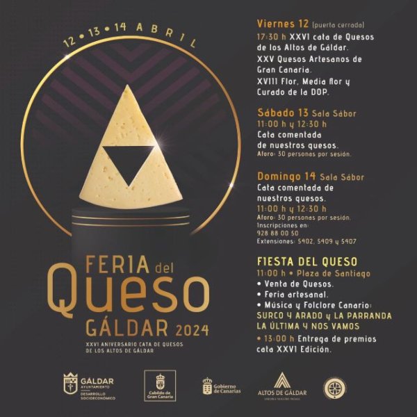 Gáldar celebra este fin de semana la XXVI Feria del Queso con la Fiesta del Queso el domingo en la Plaza de Santiago