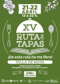 La XV Ruta de Tapas Villa de Moya ya tiene fecha