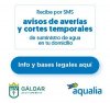 G&aacute;ldar y Aqualia ponen en marcha la campa&ntilde;a &lsquo;Facilita tu n&uacute;mero&rsquo;, un servicio de avisos de aver&iacute;as y cortes de agua por SMS