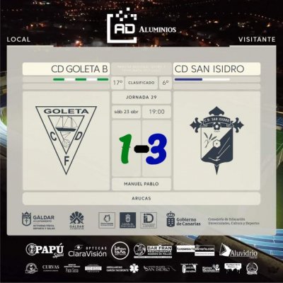 Fútbol 1ª Regional: Nueva victoria del San Isidro a domicilio, esta vez contra el Goleta Sub23 en Arucas (1-3)