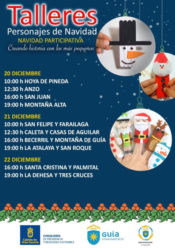 El programa navide&ntilde;o llena de talleres infantiles todos los barrios de Gu&iacute;a durante el fin de semana