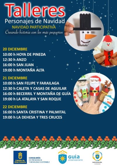 El programa navide&ntilde;o llena de talleres infantiles todos los barrios de Gu&iacute;a durante el fin de semana
