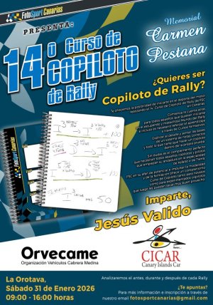 Automovilismo: Cartel 14&ordm; Curso Copiloto en Tenerife 2026