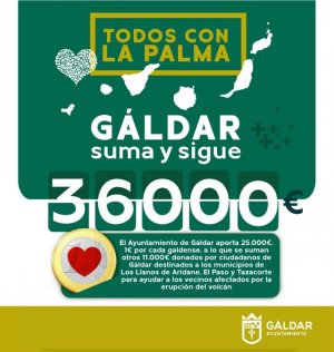 Gáldar destina 36.000 euros a los municipios afectados por el volcán de La Palma