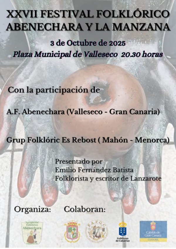 Valleseco: El Festival Folklórico Abenechara inaugura el fin de semana grande de las Fiestas de La Manzana
