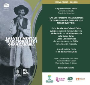 G&aacute;ldar acoge la exposici&oacute;n itinerante sobre las vestimentas tradicionales de Gran Canaria de los siglos XVIII y XIX