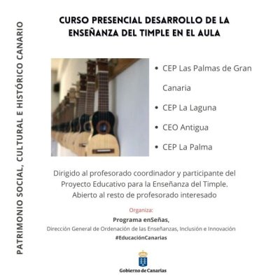 Educaci&oacute;n abre la convocatoria para el curso sobre el uso de la ense&ntilde;anza del timple en el aula