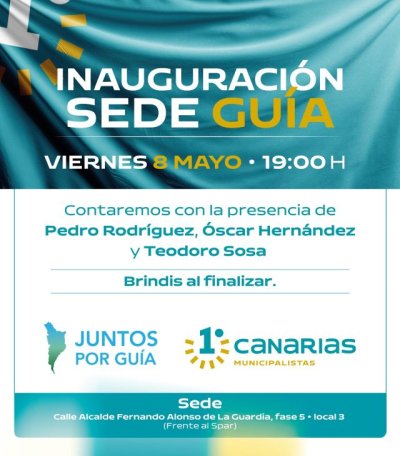 Inauguraci&oacute;n de la sede de Juntos por Gu&iacute;a &ndash; Primero Canarias en Santa Mar&iacute;a de Gu&iacute;a.