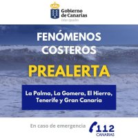 El Gobierno actualiza y mantiene la prealerta por fen&oacute;menos costeros en islas occidentales y Gran Canaria