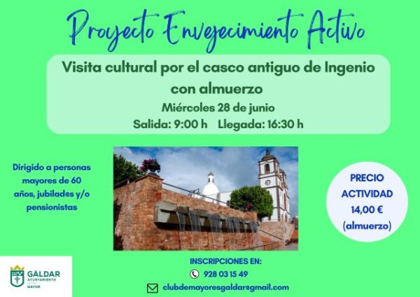 Gáldar: El proyecto ‘Envejecimiento Activo’ organiza un visita a Ingenio