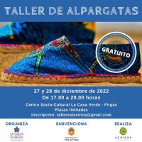 El 21 de diciembre se comienza a inscribir para el Taller &ldquo;Alpargatas&rdquo;, que se celebrar&aacute; en Firgas