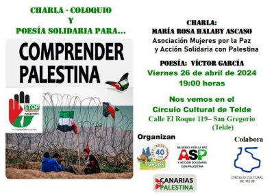 Charla y poes&iacute;a &ldquo;Conocer Palestina&rdquo; en el C&iacute;rculo Cultural de Telde