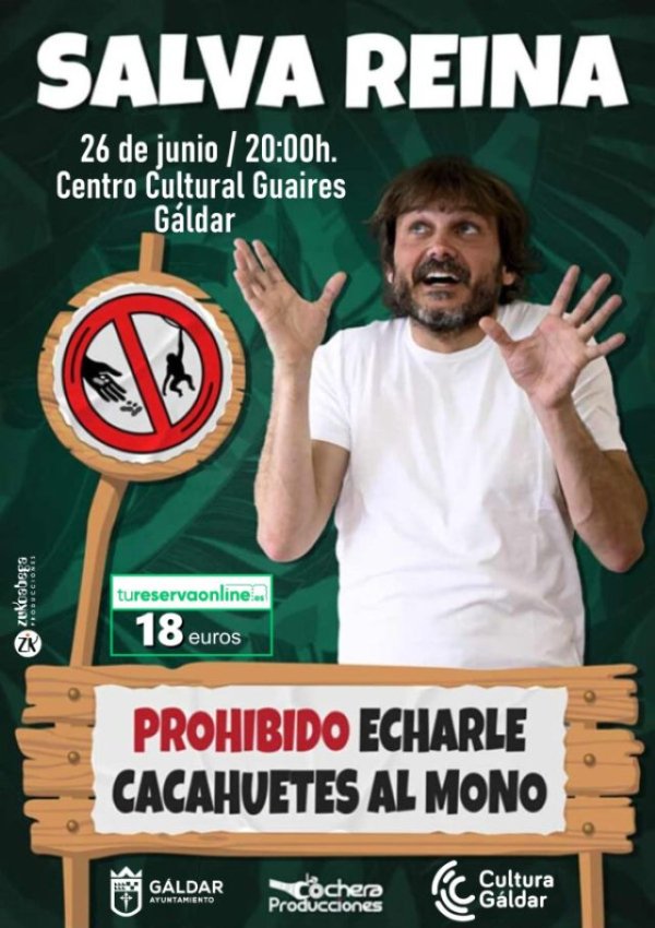 Gáldar: El humorista Salva Reina actúa este jueves 26 de junio en el Centro Cultural Guaires