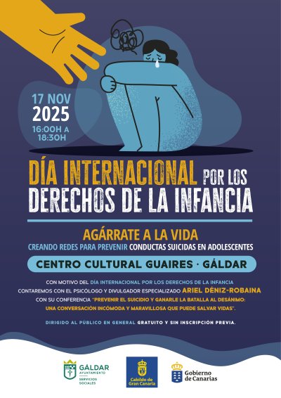 El Ayuntamiento de Gáldar organiza la jornada “Agárrate a la vida: creando redes para prevenir conductas suicidas en adolescentes”