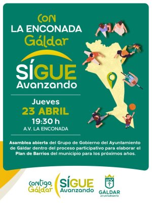 G&aacute;ldar: La Enconada celebra este jueves 23 de abril la 19&ordf; asamblea del proceso &lsquo;Contigo, G&aacute;ldar Sigue Avanzando&rsquo;