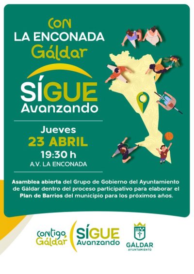 G&aacute;ldar: La Enconada celebra este jueves 23 de abril la 19&ordf; asamblea del proceso &lsquo;Contigo, G&aacute;ldar Sigue Avanzando&rsquo;