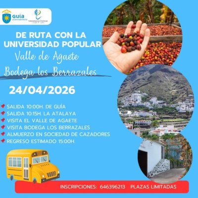 Guía: ‘De Ruta con la Universidad Popular’ ofrece una salida este viernes al Valle de Agaete