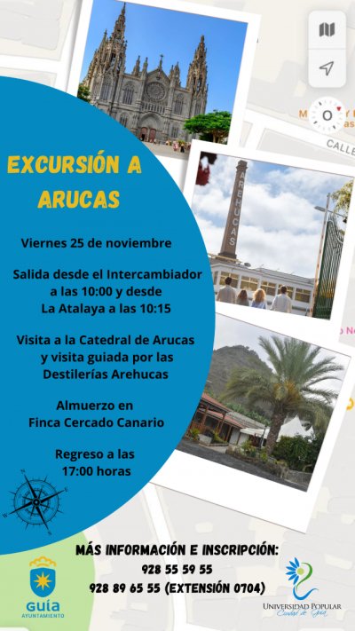 La Universidad Popular Ciudad de Gu&iacute;a organiza una salida cultural al municipio de Arucas