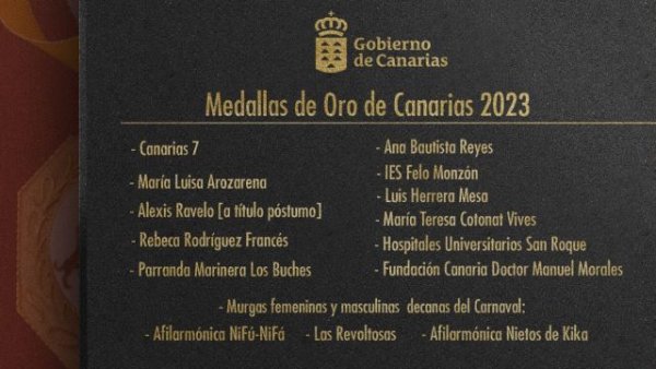 Medallas de Oro de Canarias 2023