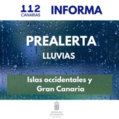 El Gobierno de Canarias declara la prealerta por lluvias en las islas occidentales y Gran Canaria