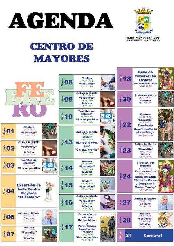 La Aldea: Oferta de una veintena de actividades de ocio, formación y talleres para el colectivo de mayores de La Aldea