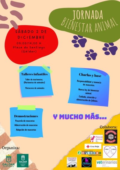 G&aacute;ldar: La Plaza de Santiago acoge el s&aacute;bado la I Jornada de Bienestar Animal