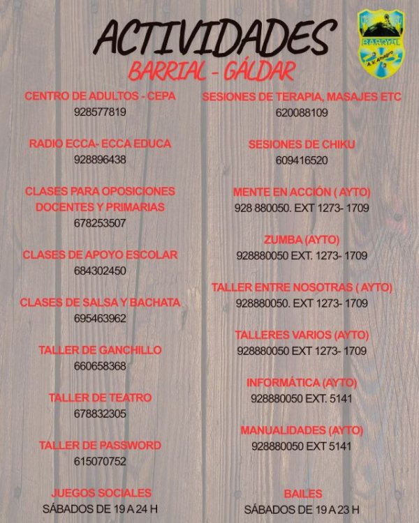 G&aacute;ldar: La A.V. &ldquo;Amagro&rdquo; ampl&iacute;a su programaci&oacute;n de talleres y actividades en Barrial