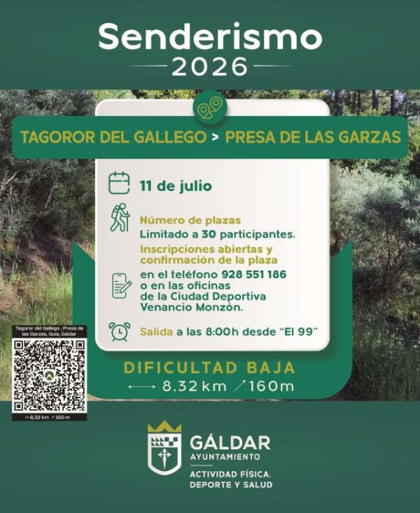 G&aacute;ldar: El programa municipal de Senderos 2026 contin&uacute;a con una ruta desde Tagoror del Gallego el 11 de julio
